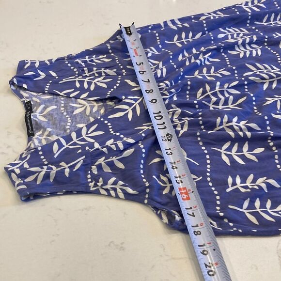 Gudrun Sjoden 100% Cotton Blue Floral Mumu Tent Relaxed Laganlook Dress Small - Picture 6 of 7